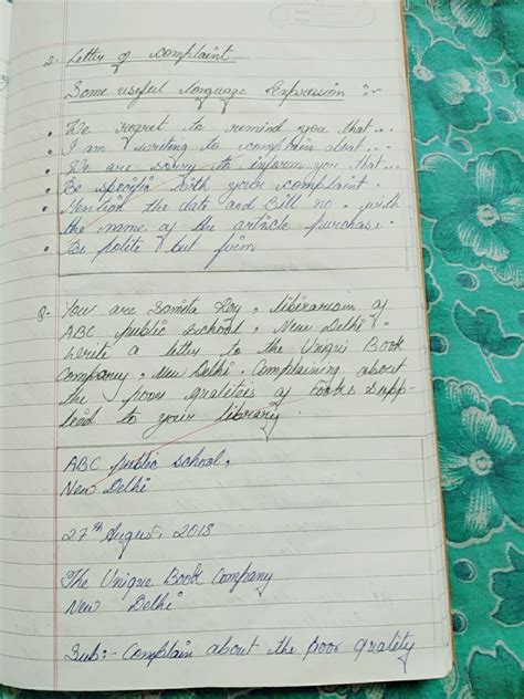 Formal letter (complaints / inquiry / placing order / letter to the ...