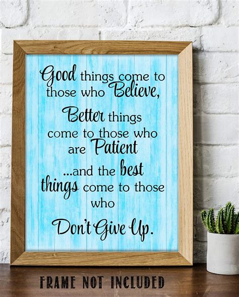 Buy 34;Best Things Come-Never Give Up!- Motivational Wall Art Sign- 8 x ...