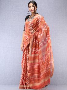 Bagru Authentic Hand Block Printed Chiffon Saree – InduBindu