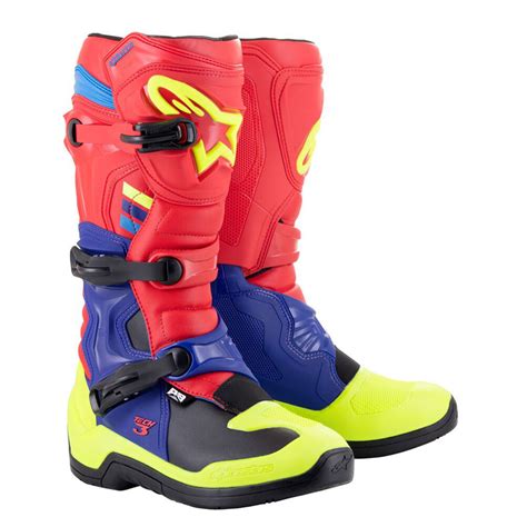 Alpinestars Tech 3 Red Blue Yellow Boots