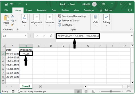 Image result for Weekend Formula Excel