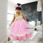 Pink Maxi Birthday Gown - Girls Party Maxi Dress (1 - 15 Y)