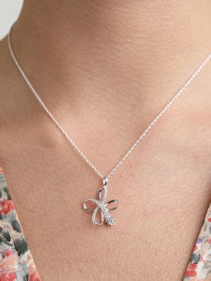 Buy CLARA Silver Rhodium Plated Swiss Zirconia Vega Pendant Chain ...