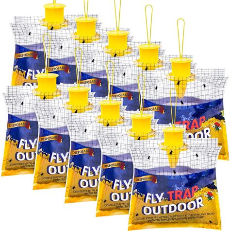 Amazon.com : 4 Pack Fly Traps Outdoor Hanging, Disposable Fly Trap Bags ...