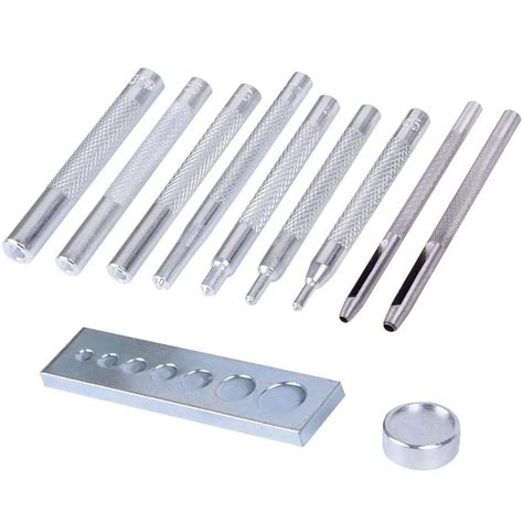Snap Rivet Setter - 11pcs Leather Die Punch Hollow Eyelet Hole Hand ...