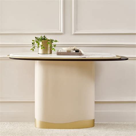 Buy Monalisa Faux Marble Top Console Table - Brown from Home Centre at ...