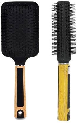 Pleev Premium Round Hair Comb Brush With Paddle Hair Comb Brush (Pack ...