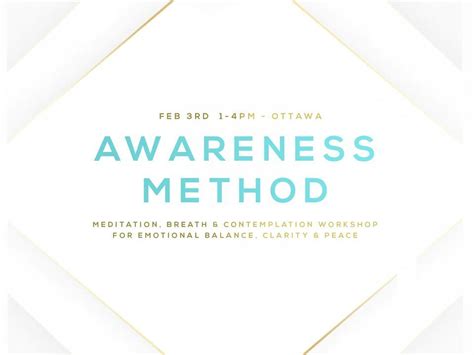 The Awareness Method - Meditation, Breathwork & Contemplation Workshop ...
