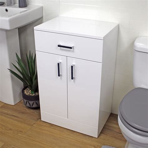 White Floor Bathroom Cabinet Furniture