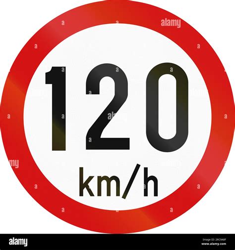 Irish traffic sign restricting speed to 120 kilometers per hour Stock ...