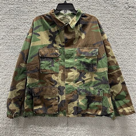 US Military Woodland Camo 90s Field Jacket Coat Cold … - Gem