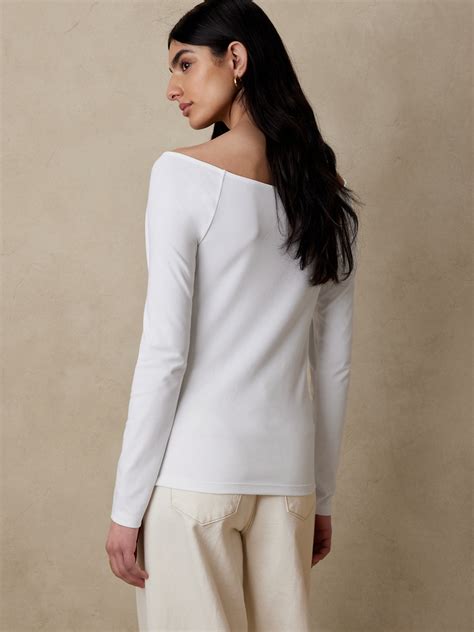 Refined Boat-Neck T-Shirt | Banana Republic