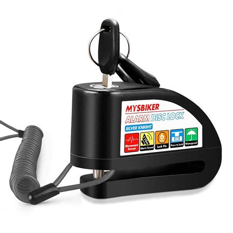 MYSBIKER Alarm Disc Lock,Motor Bike Lock and Waterproof Brake Disc ...