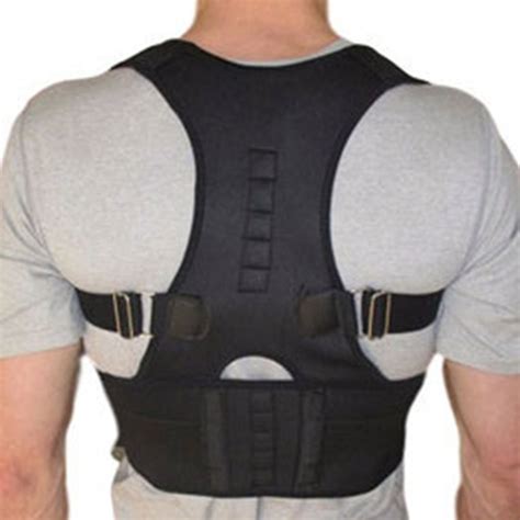 Neoprene Magnetic Posture Corrector Bad Back Lumbar Shoulder Support Back Pain Brace Band Belt ...