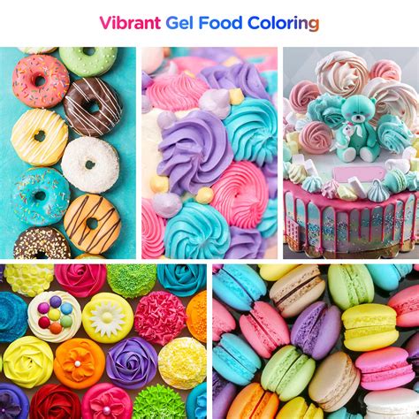 Nomeca 12 Colors Gel Food Coloring .70 Fl Oz Bottles Vibrant Icing Gel ...