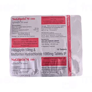 Nugliptin M 1000 Tablet 15 - Uses, Side Effects, Dosage, Price | Truemeds
