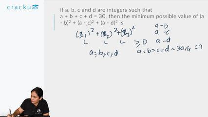 [Video] If a, b, c, and d are integers such that a+b+c+d=30 then the ...