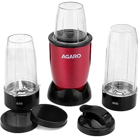 Buy AGARO Plastic Regal 3 Jar Personal Blender, 400W, Serrated And ...