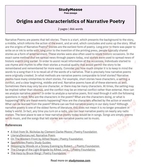 Narrative Poem Examples