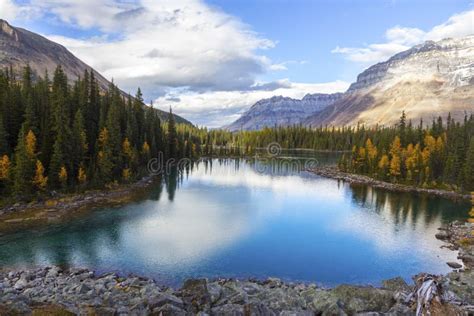 Scenic Aerial View of Beautiful Linda Lake with Clouds and Mountains ...