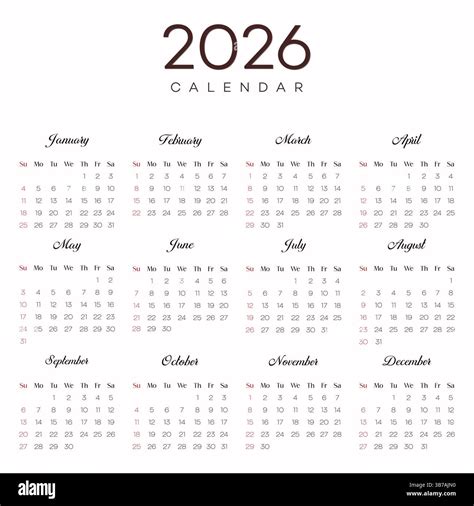 Calendar planner 2026 template hi-res stock photography and images - Alamy