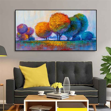 Premium Canvas Wall Painting of Beautiful Colorful Trees – Homcraft
