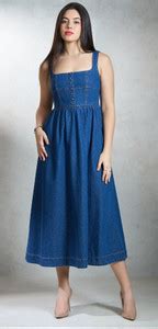 TIARA WORLD Women A-line Dark Blue Above Knee/Mid Thigh Length Dress ...