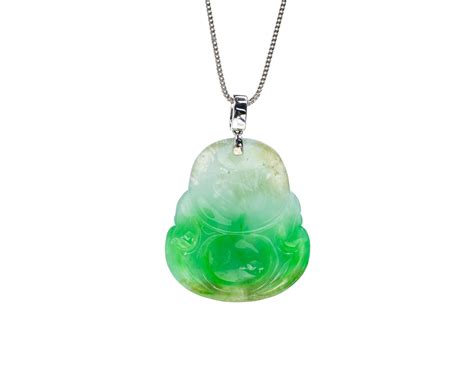 Green Jadeite Jade Buddha Pendant, Certified Untreated For Sale at ...