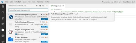 Image result for vs Code Dot Net Add .Net Core 3.1 Package