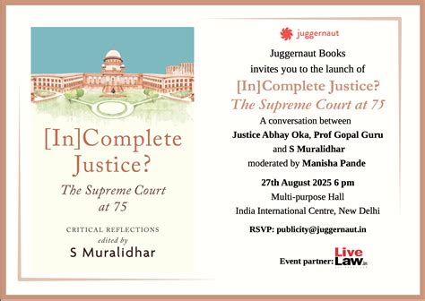 '[In] Complete Justice? The Supreme Court at 75' Book Launch On Aug 27