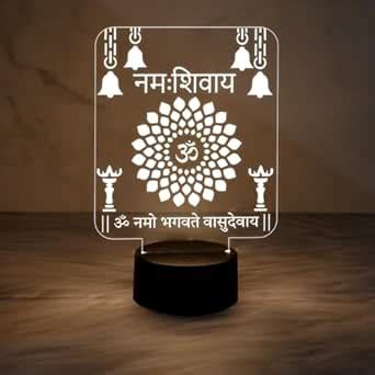 Buy Gift Me Bazar Om Namah Shivay 3D Illusion Lamp with Warm White ...
