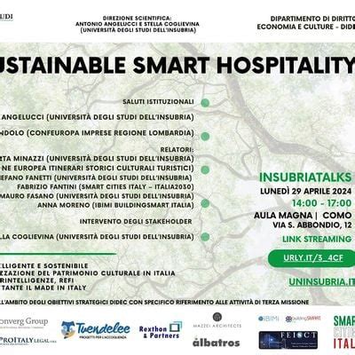 INSUBRIAtalks - SUSTAINABLE SMART HOSPITALITY, April 29 to May 12 ...
