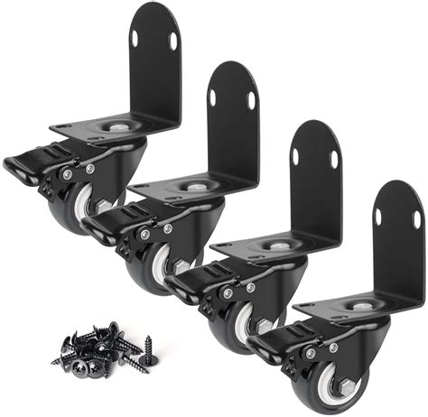 8T8 2" Side Mount Caster Wheels Set of 4 Heavy Duty, L- Shaped Swivel ...