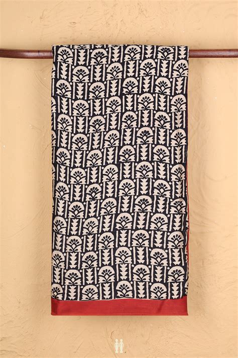 Modal Silk Saree In Black With Printed Design