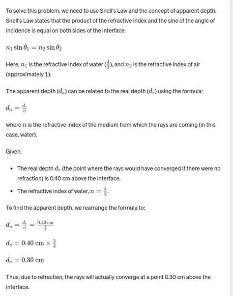 A converging set of rays, travelling from water (with refractive index ...