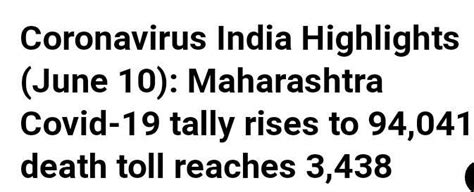 How many total number of cases of Covid-19 are there on 9th June 2020 ...