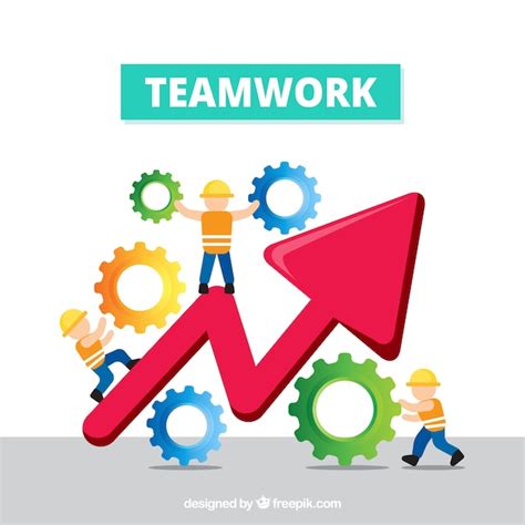 Work team with an arrow | Free Vector