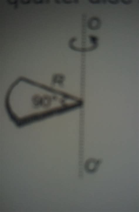 A quarter disc of radius R and mass M is rotating about axis O and O ...