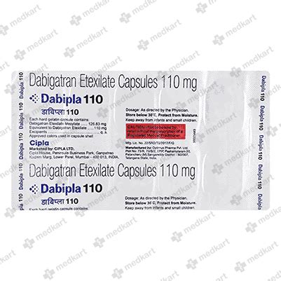 DABIPLA 110MG CAPSULE 10'S, Price, Composition & Generic Alternatives ...