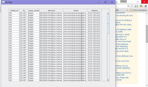 Image result for Java Table Row