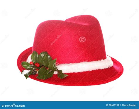 Christmas Fedora Hat stock photo. Image of cheerful, background - 62611998