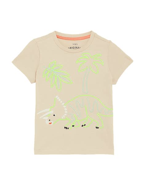 Buy Pure Cotton Dinosaur T-Shirt at Marks & Spencer