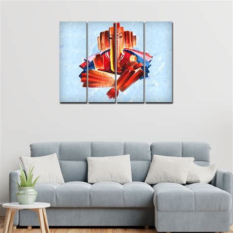 Lord Ganesha Modern Art Canvas Wall Painting Set of 4 – Homcraft