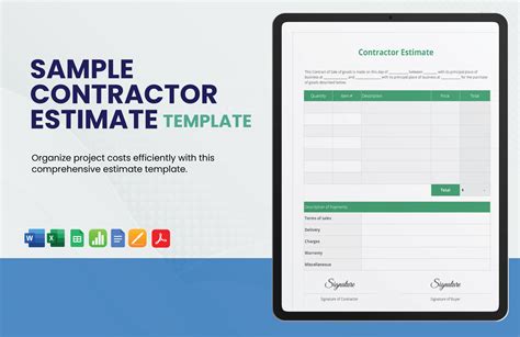 Image result for Contractor Estimate.Contractor Estimate Examples