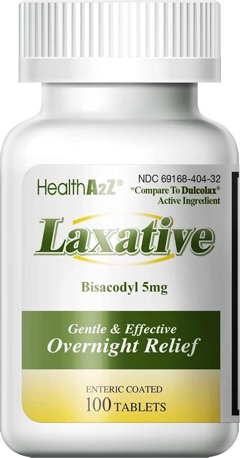 HealthA2Z Laxative Bisacodyl 5mg | 100 Counts | Gentle and Fast ...