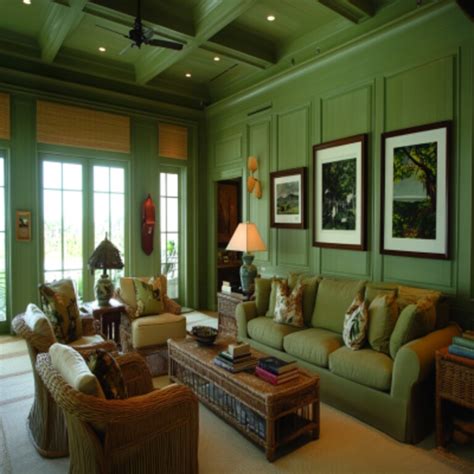 Light Green Modern Living Room Wall Paint Design