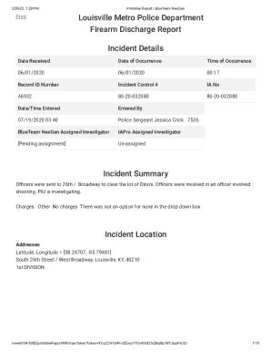 Fillable Online Louisville Metro Police Department Firearm Discharge ...