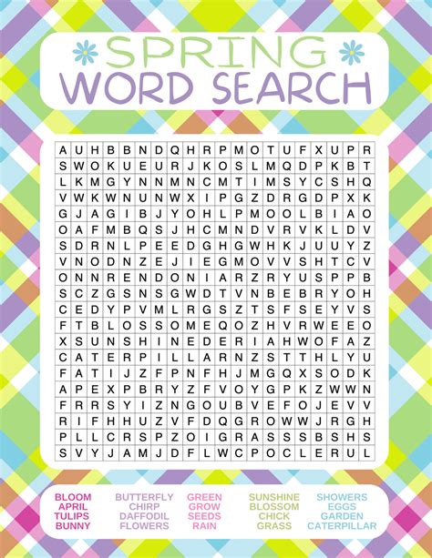 Image result for Springtime Word Search