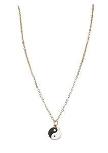 Octagon Hub Gold Plated Yin Yang Stylish Pendant Necklace ...