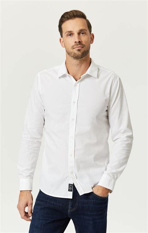 Mavi Men's Button Up-Long Sleeve Shirt In White – Mavi Jeans